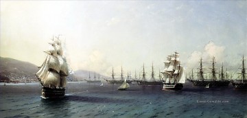  bucht - schwarz Meer Flotte in der Bucht von feodosia kurz vor dem Krimkrieg Ivan Aivazovsky